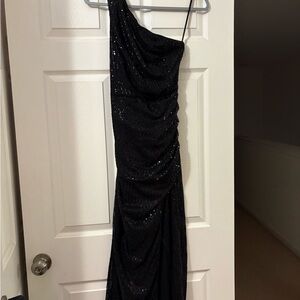 Special occasion black sequin dress